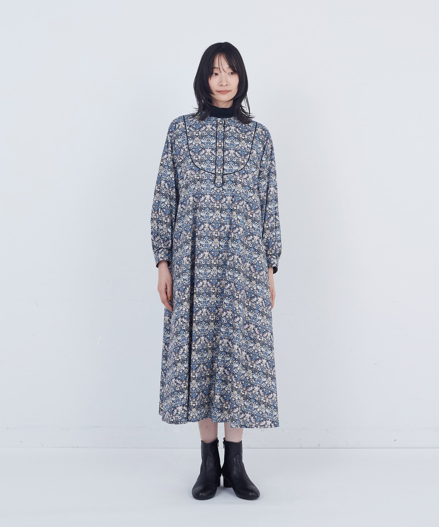 【ADIEU TRISTESSE】リバティプリントワンピース 詳細画像 グレー系その他 9