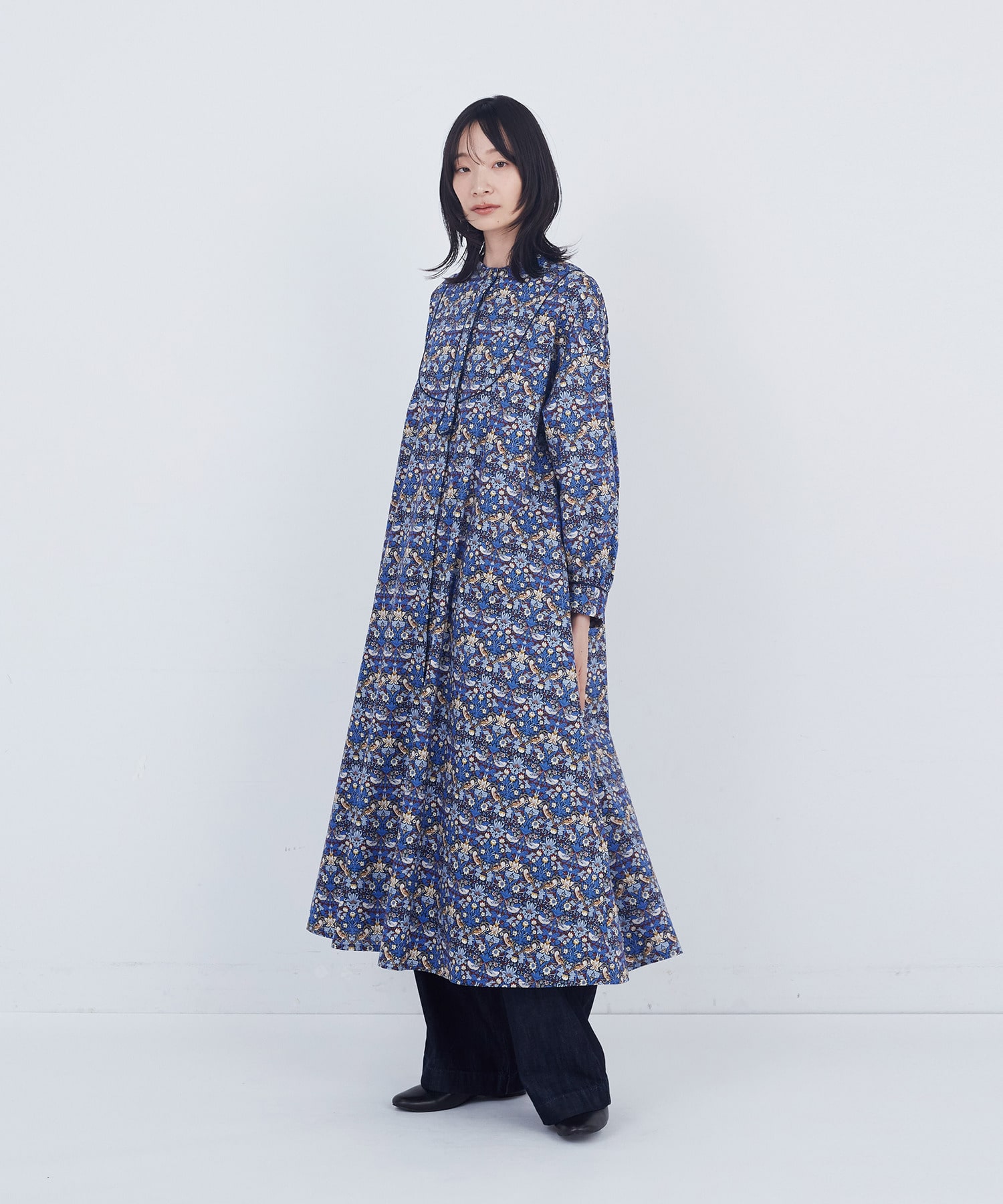 【ADIEU TRISTESSE】リバティプリントワンピース 詳細画像 グレー系その他 1