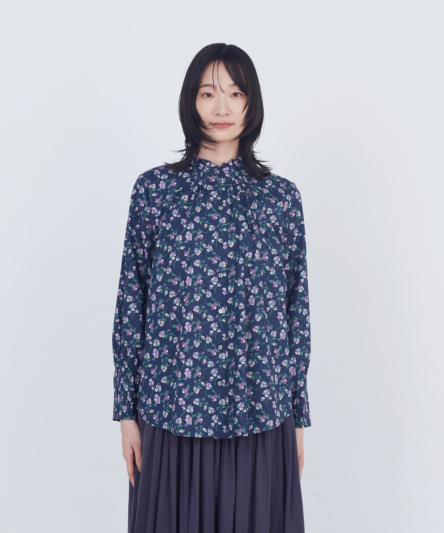 【ADIEU TRISTESSE】フリルカラーブラウス 詳細画像 ネイビー 15