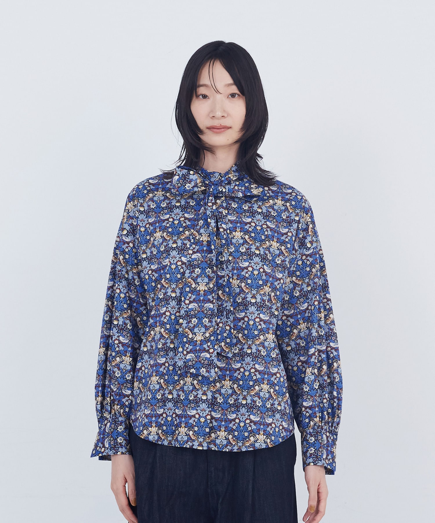 【ADIEU TRISTESSE】リバティプリントブラウス 詳細画像 ブルー系その他 10
