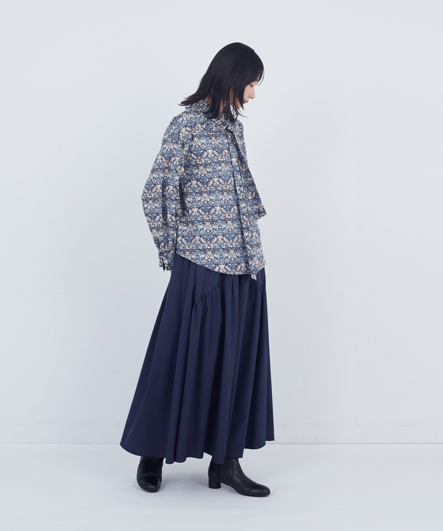 【ADIEU TRISTESSE】リバティプリントブラウス 詳細画像 ブルー系その他 2