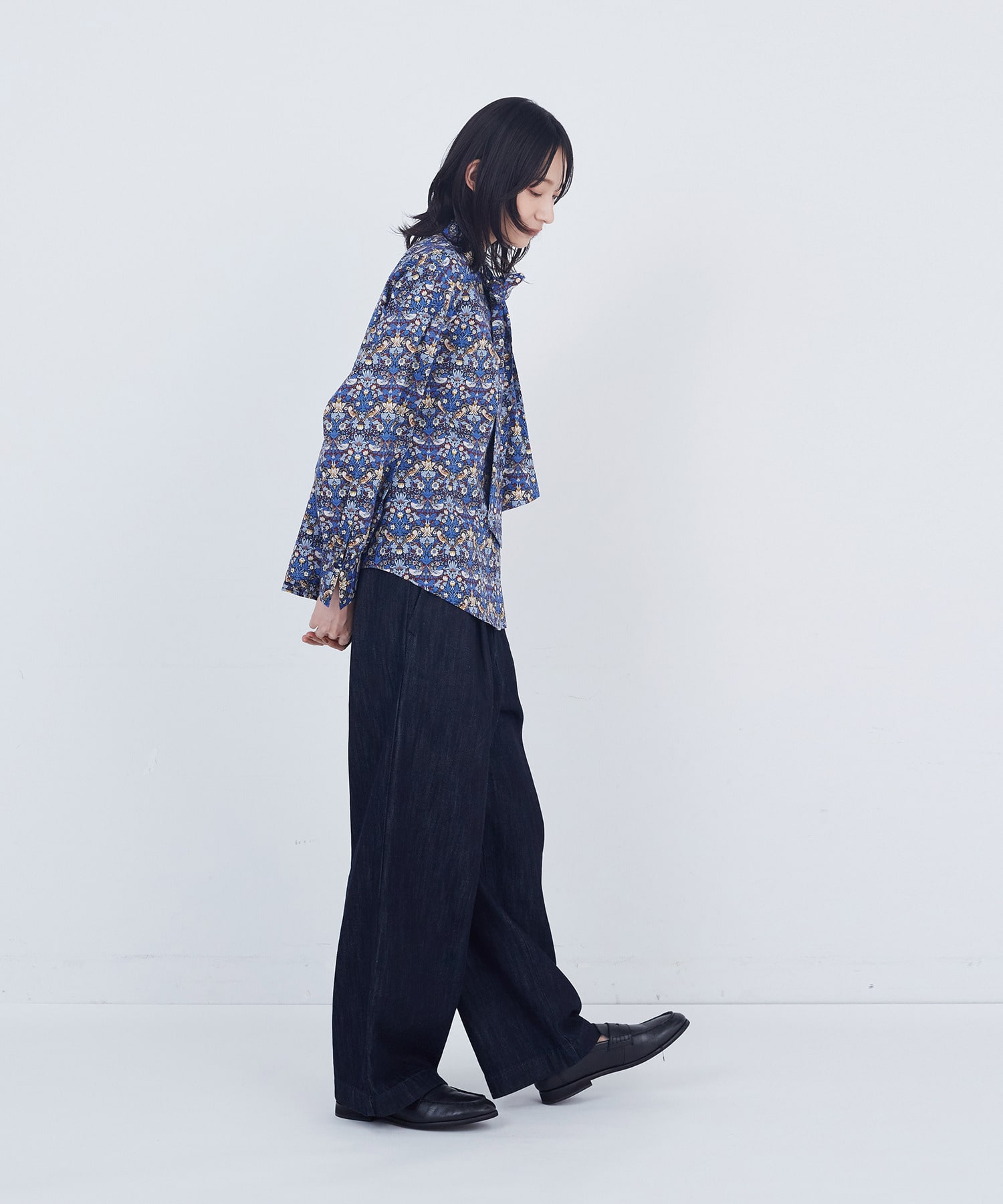 【ADIEU TRISTESSE】リバティプリントブラウス 詳細画像 ブルー系その他 8