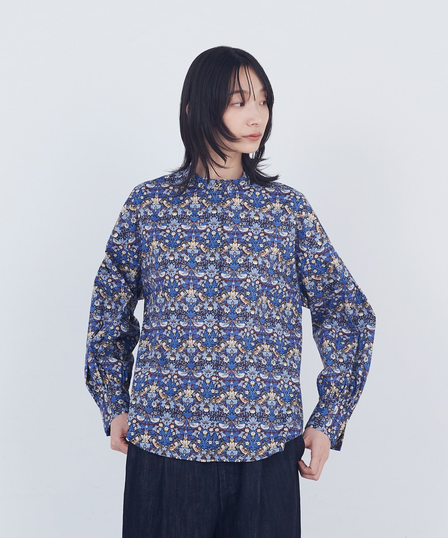 【ADIEU TRISTESSE】リバティプリントブラウス 詳細画像 グレー系その他 1