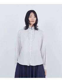 【ADIEU TRISTESSE】コットンローンフリルカラーブラウス 詳細画像 ライトグレー 4