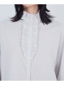 【ADIEU TRISTESSE】コットンローンフリルカラーブラウス 詳細画像 ライトグレー 7