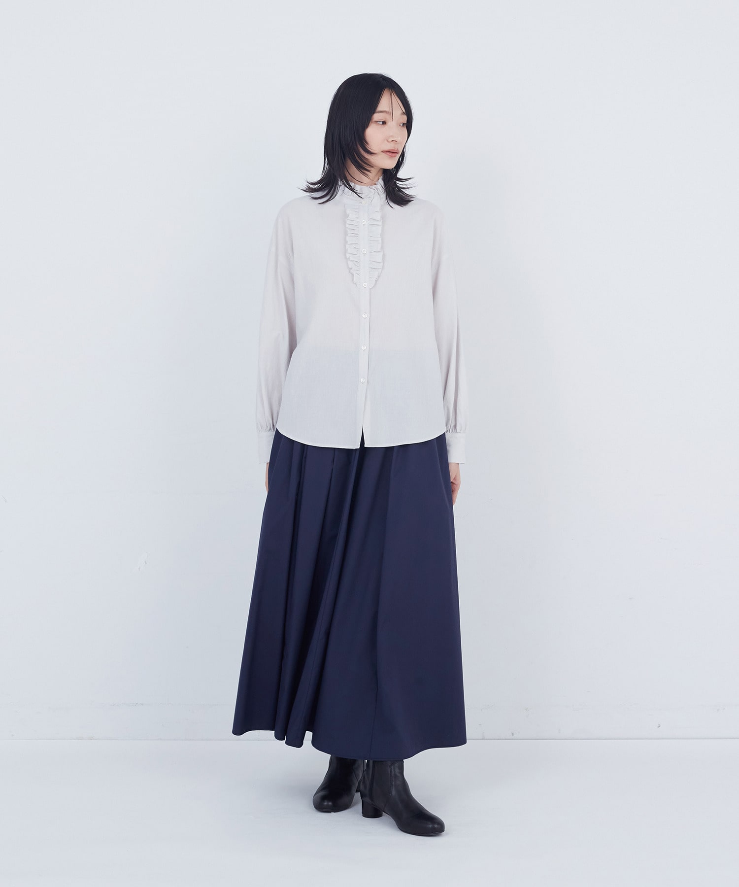 【ADIEU TRISTESSE】コットンローンフリルカラーブラウス 詳細画像 ライトグレー 1