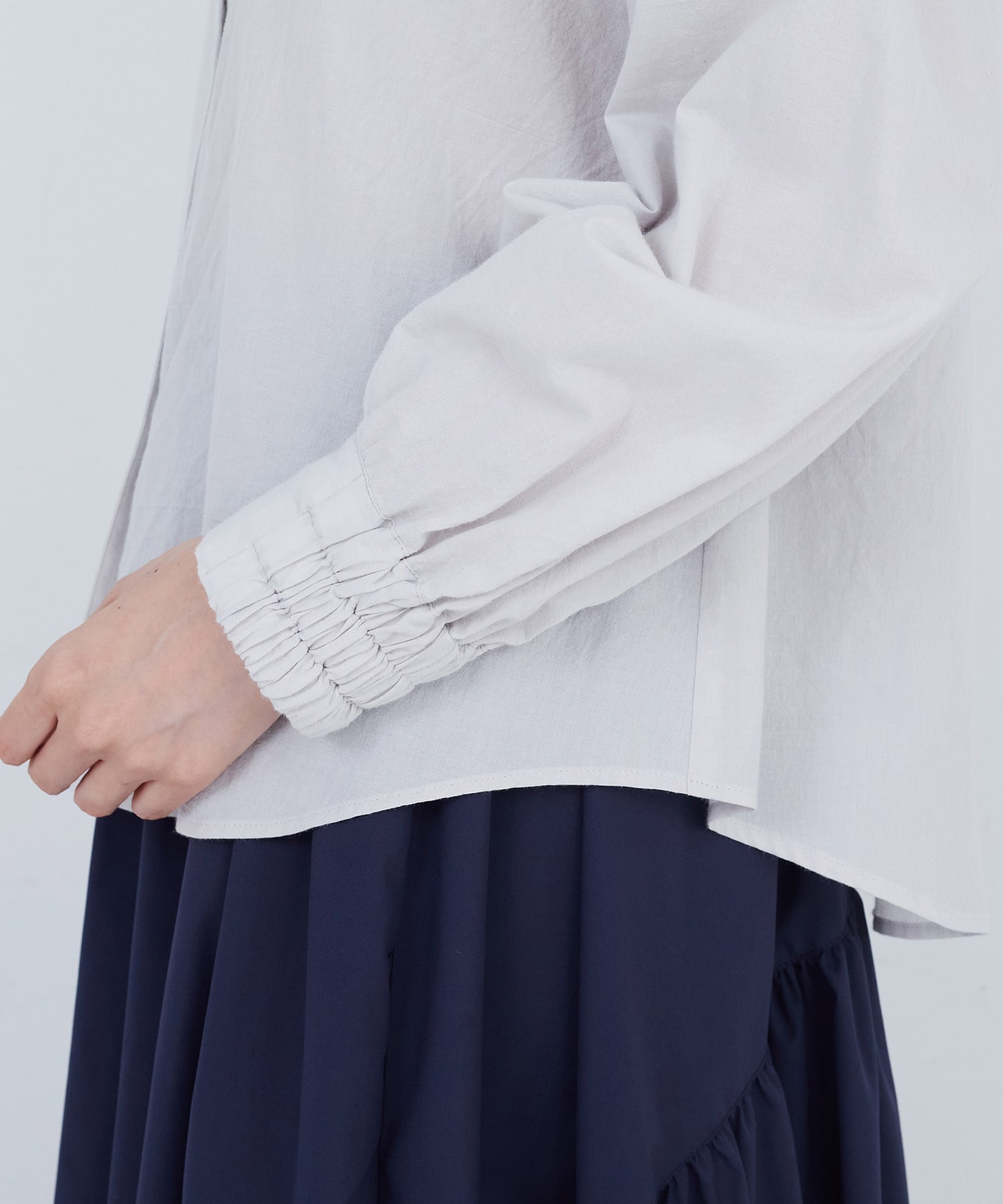 【ADIEU TRISTESSE】コットンローンフリルカラーブラウス 詳細画像 ライトグレー 9