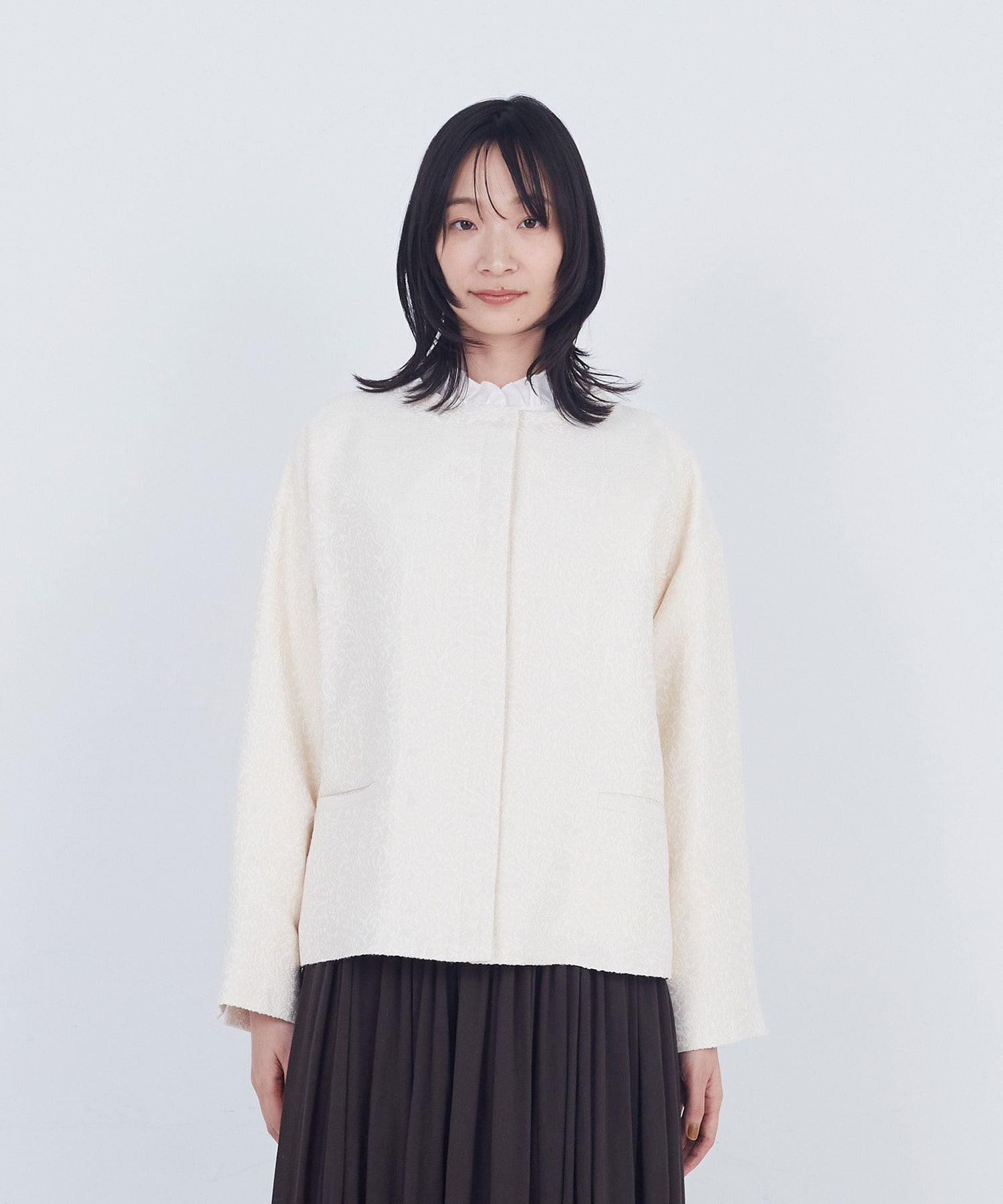 【ADIEU TRISTESSE】ジャカードノーカラージャケット 詳細画像 オフホワイト 12