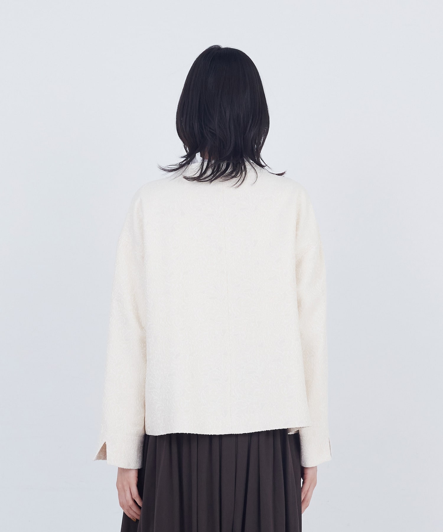 【ADIEU TRISTESSE】ジャカードノーカラージャケット 詳細画像 オフホワイト 14