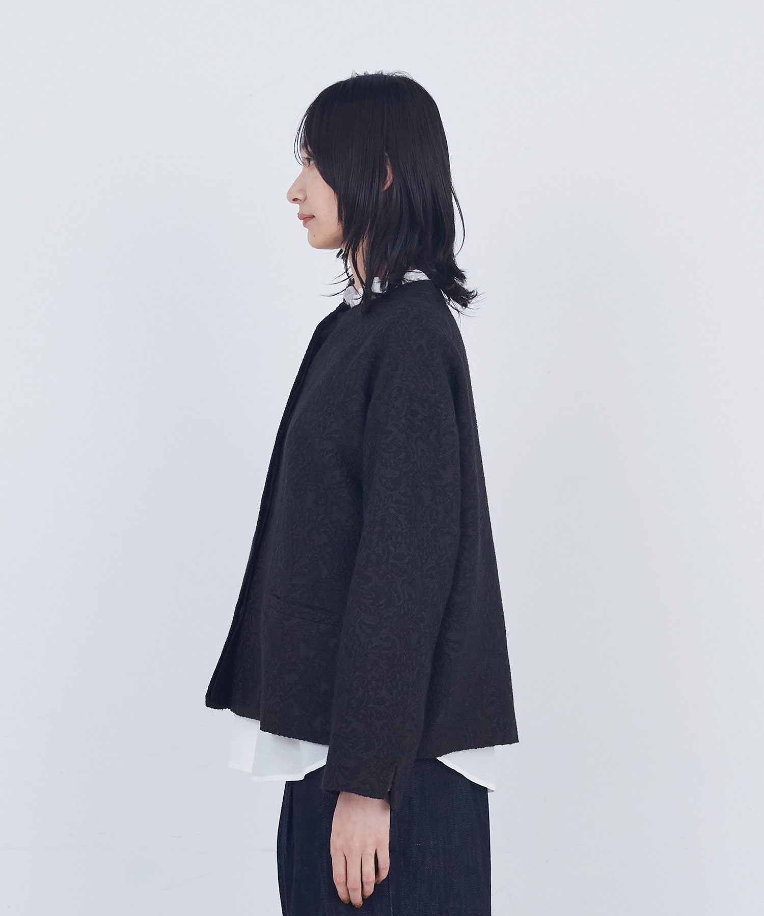 【ADIEU TRISTESSE】ジャカードノーカラージャケット 詳細画像 オフホワイト 6