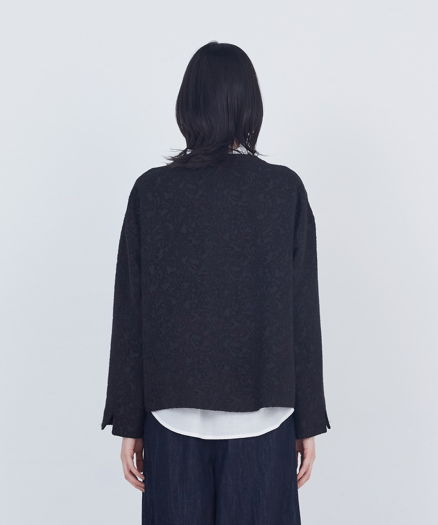 【ADIEU TRISTESSE】ジャカードノーカラージャケット 詳細画像 オフホワイト 7