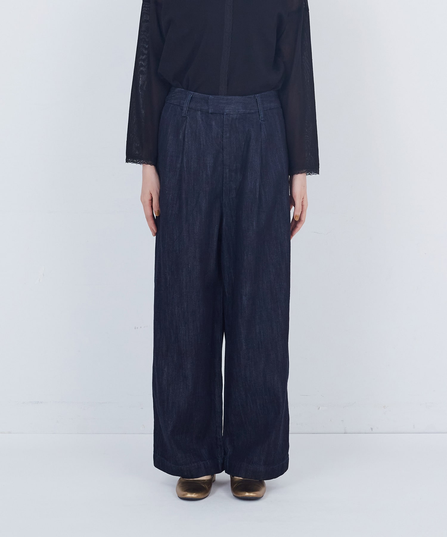 【ADIEU TRISTESSE】ワンタックデニムパンツ 詳細画像 インディゴブルー 11
