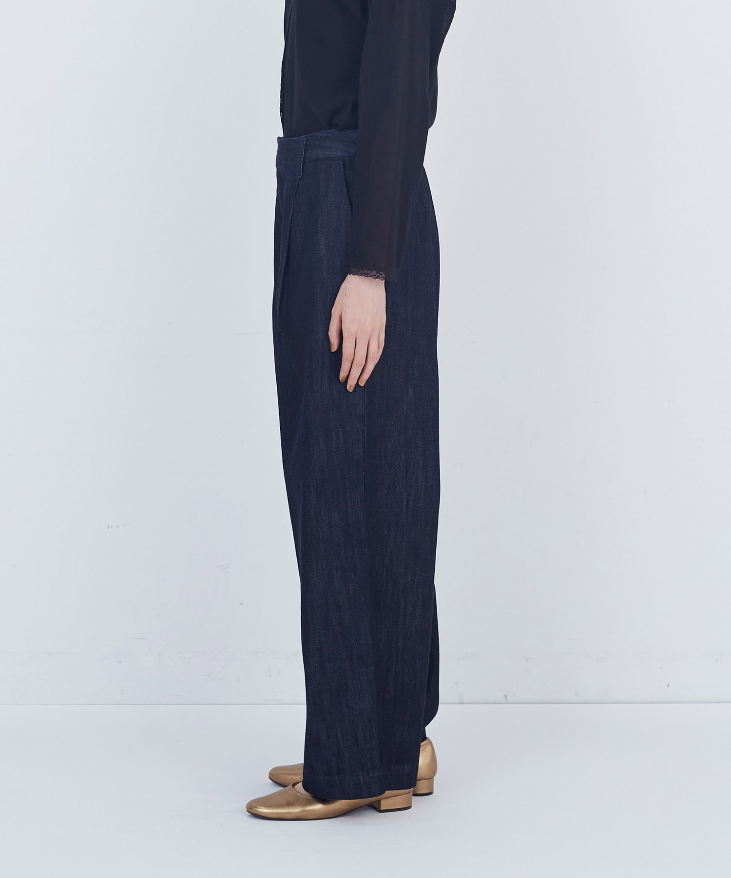 【ADIEU TRISTESSE】ワンタックデニムパンツ 詳細画像 インディゴブルー 12