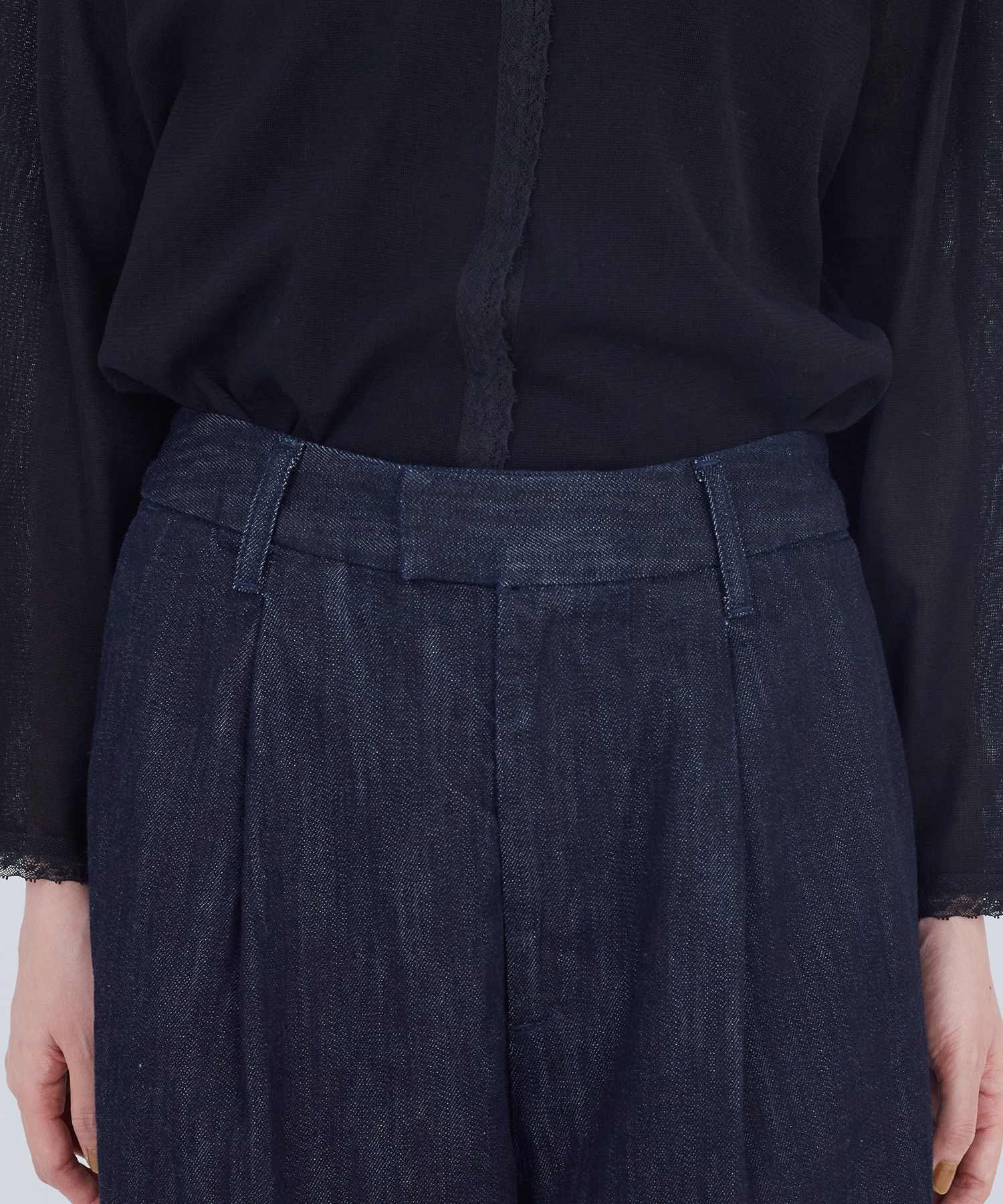 【ADIEU TRISTESSE】ワンタックデニムパンツ 詳細画像 インディゴブルー 14