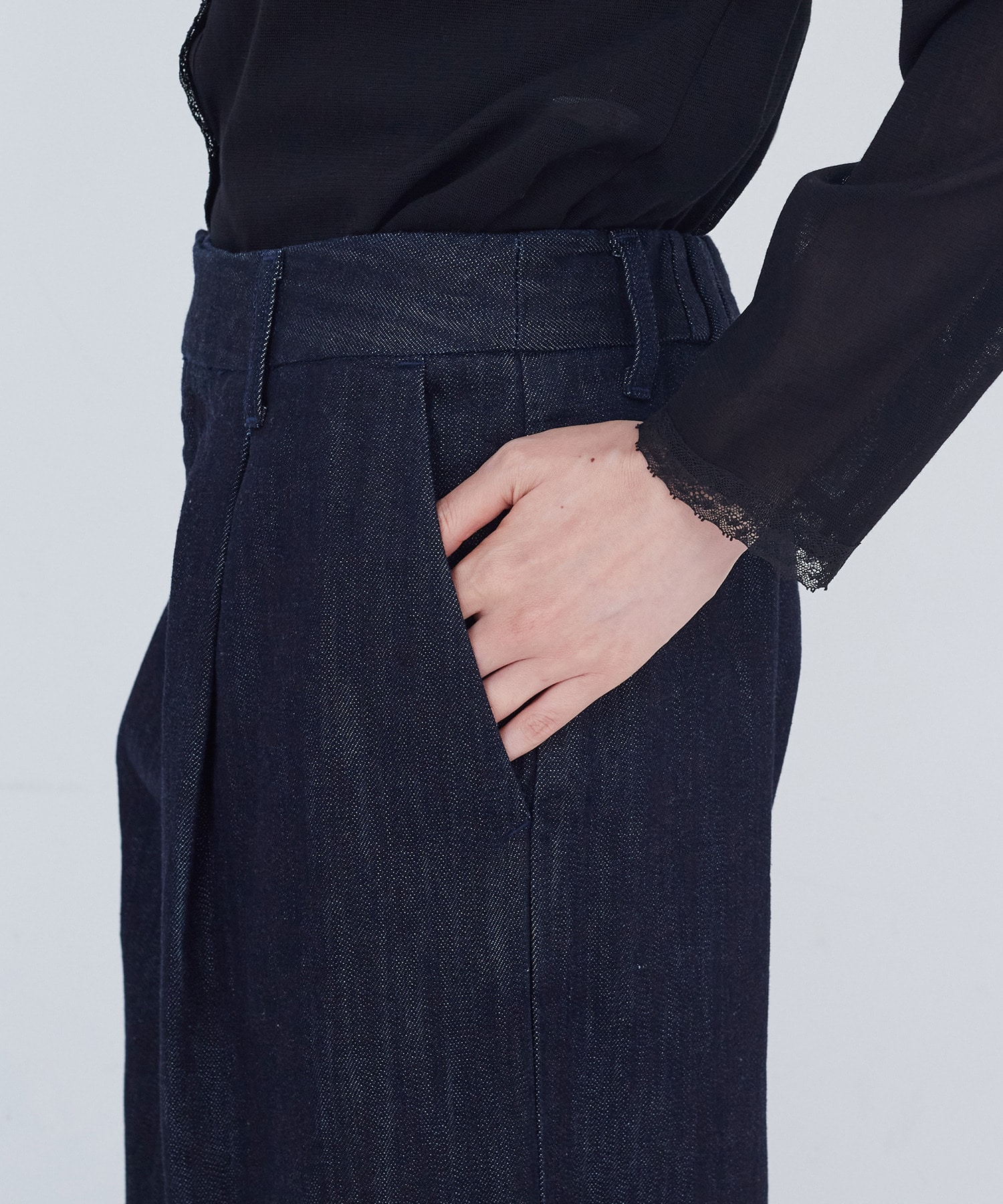 【ADIEU TRISTESSE】ワンタックデニムパンツ 詳細画像 インディゴブルー 16