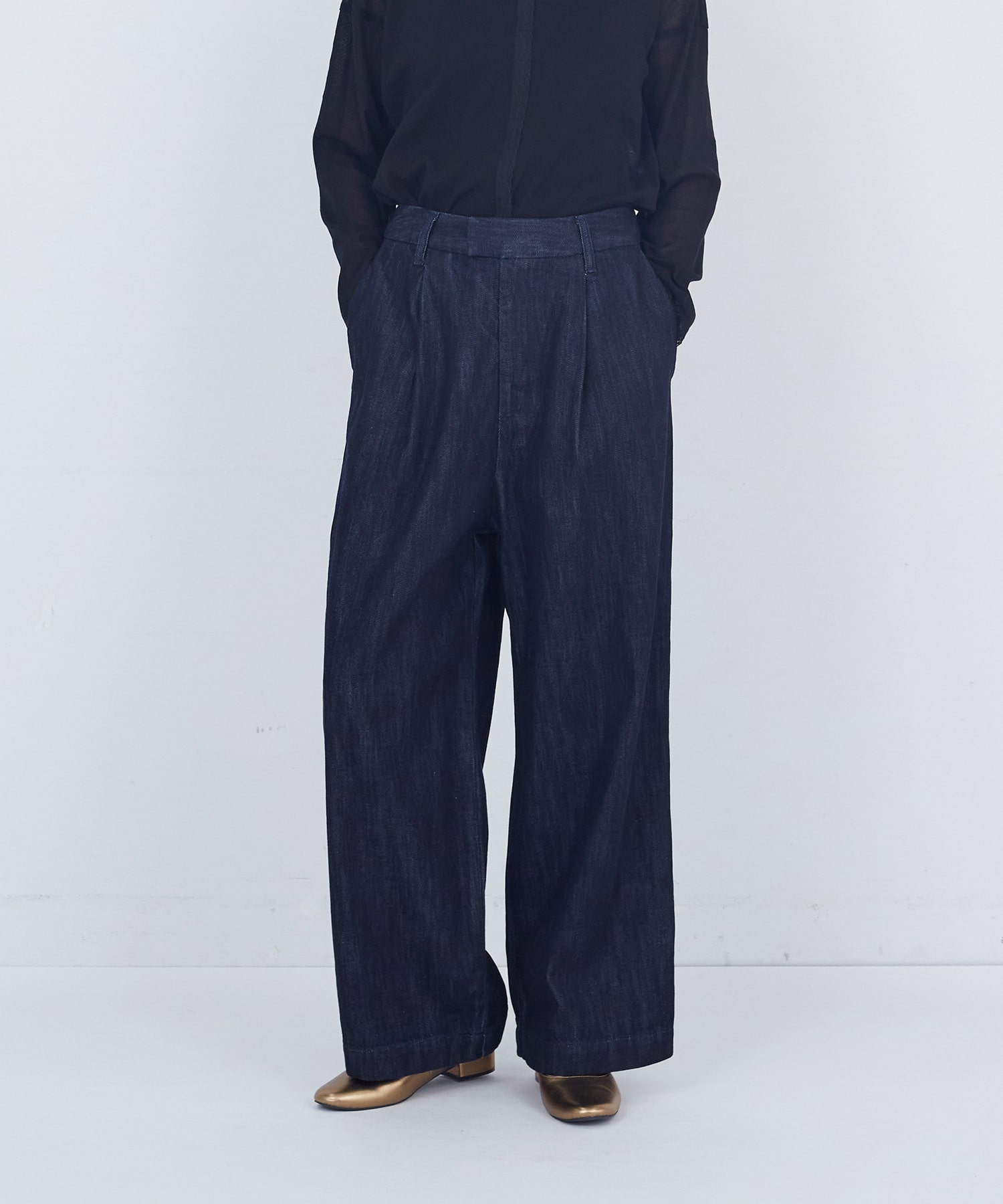【ADIEU TRISTESSE】ワンタックデニムパンツ 詳細画像 インディゴブルー 1
