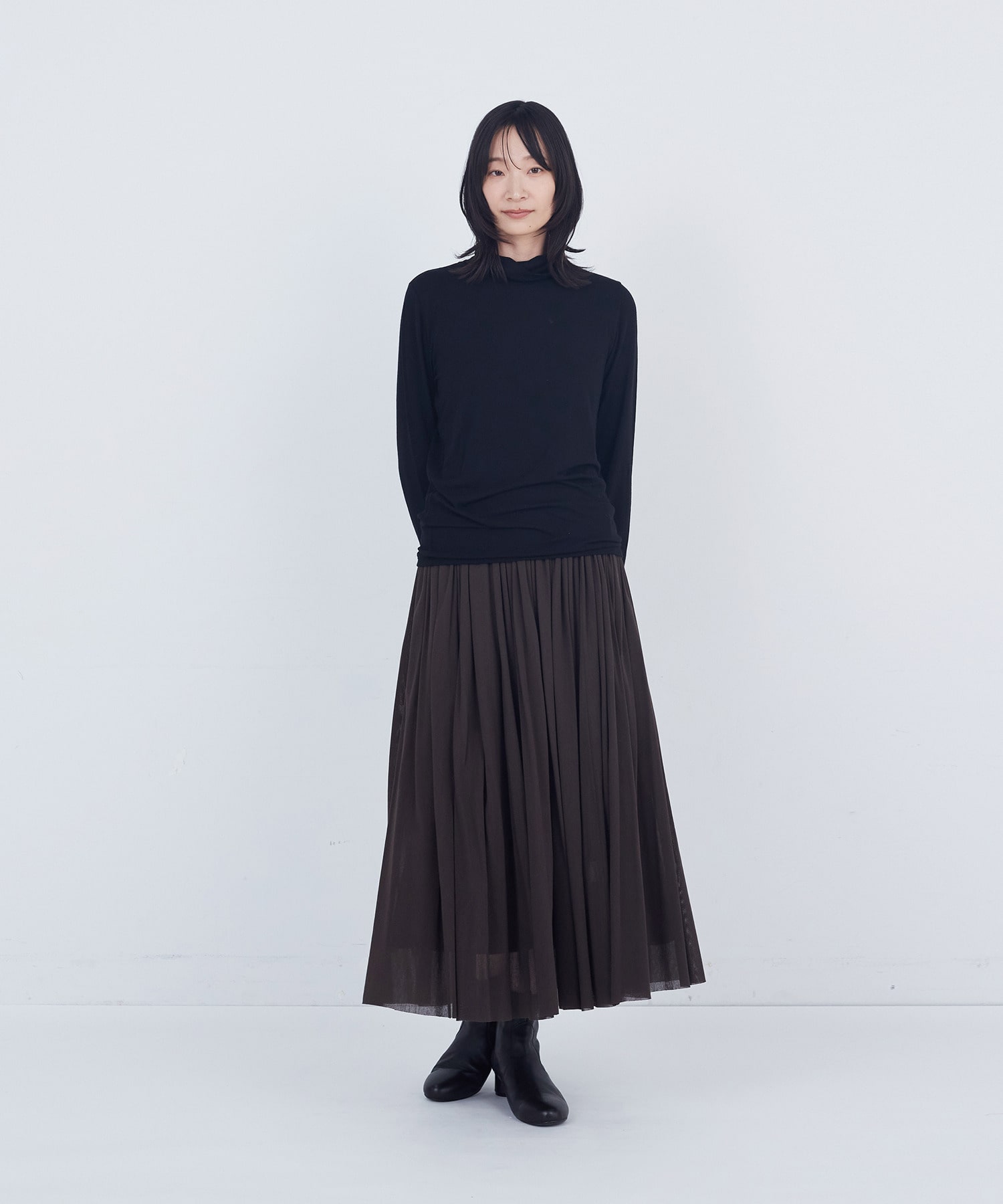 【ADIEU TRISTESSE】コットンチュールスカート 詳細画像 ブラウン 5