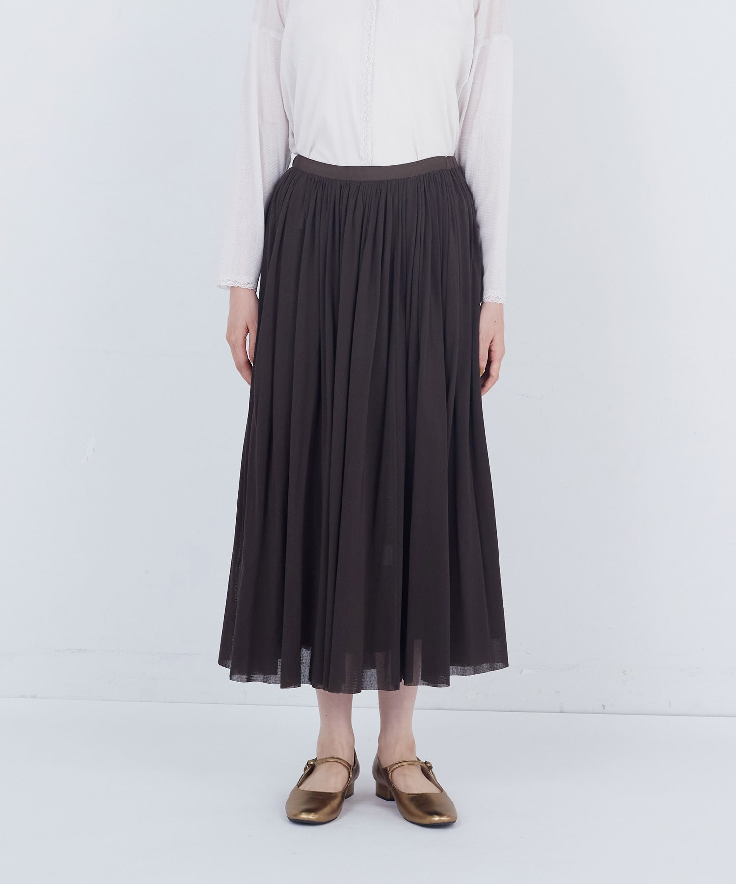 【ADIEU TRISTESSE】コットンチュールスカート 詳細画像 ブラウン 6