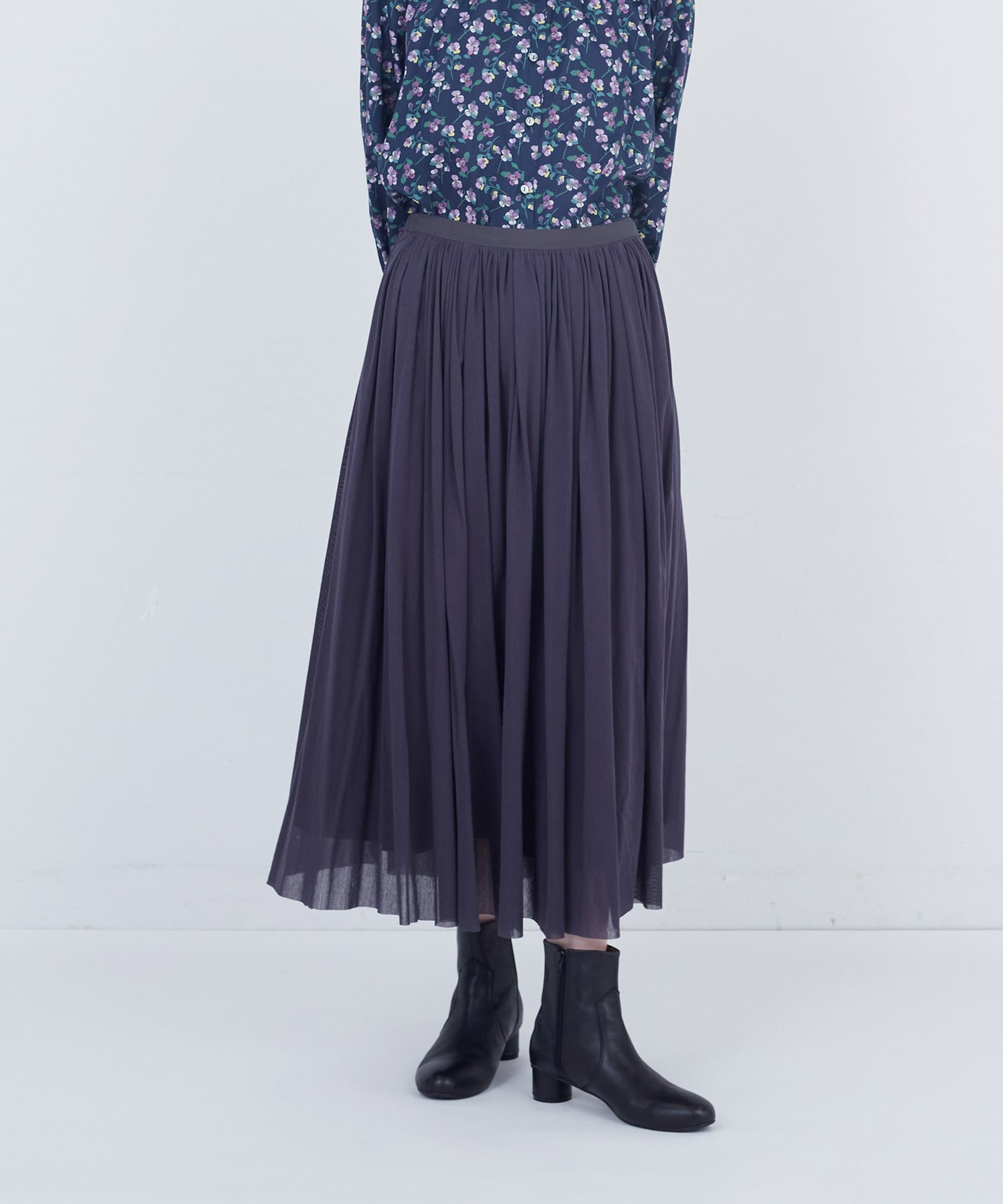 【ADIEU TRISTESSE】コットンチュールスカート 詳細画像 ネイビー 1