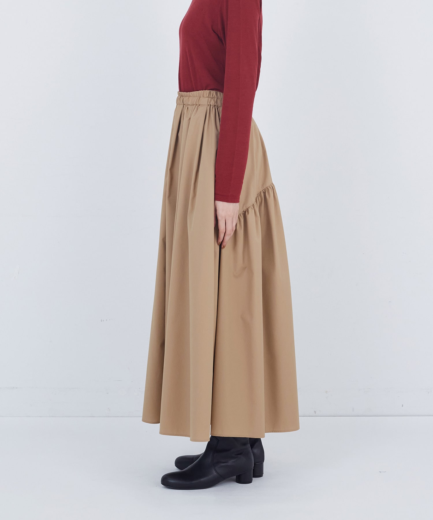 【ADIEU TRISTESSE】コットンポリエステルギャザーロングスカート 詳細画像 ネイビー 12