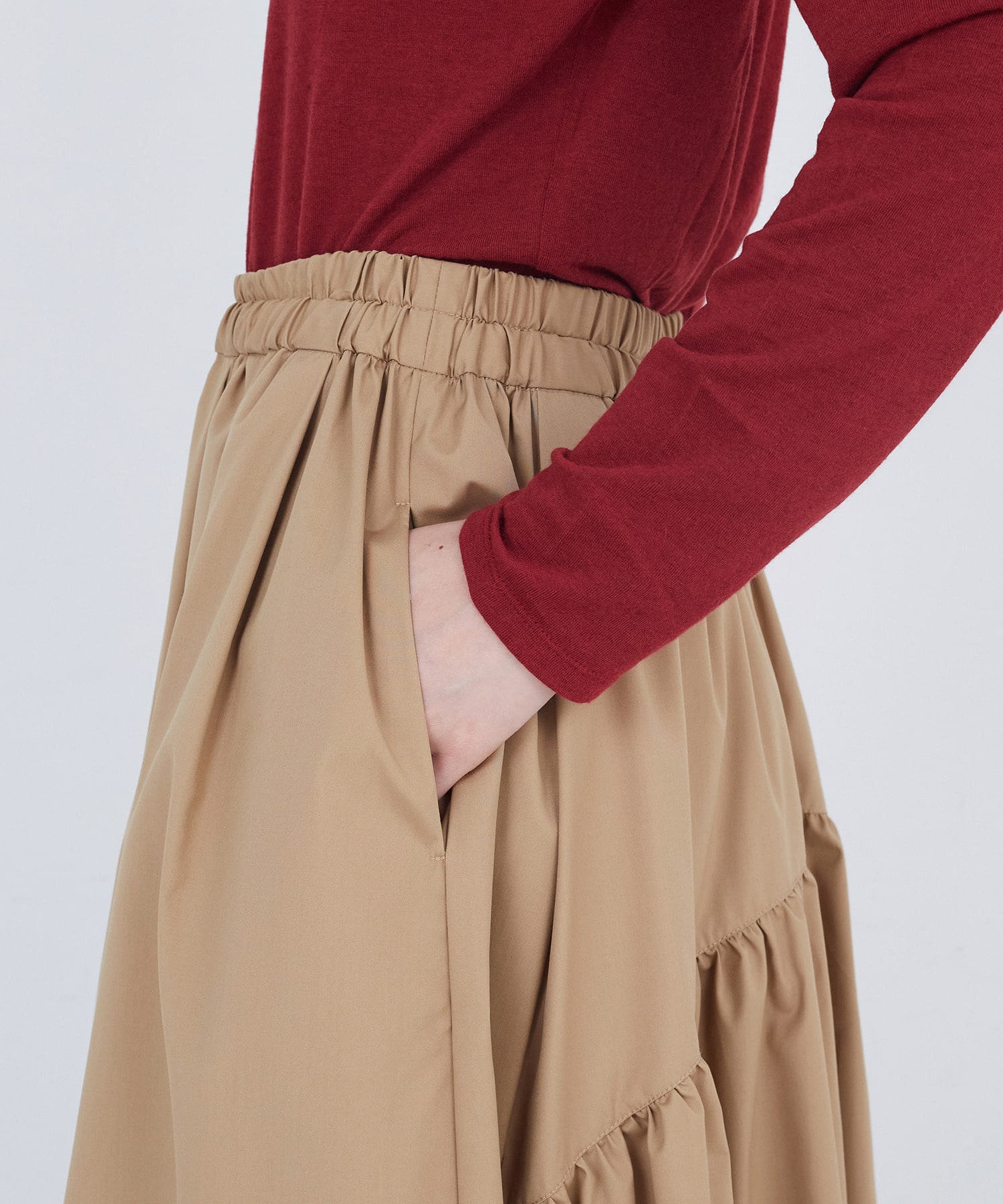 【ADIEU TRISTESSE】コットンポリエステルギャザーロングスカート 詳細画像 ネイビー 16