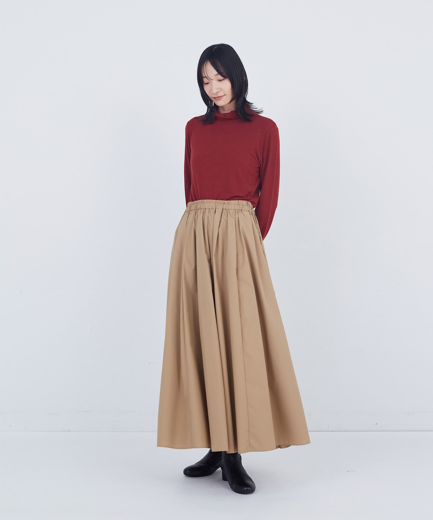 【ADIEU TRISTESSE】コットンポリエステルギャザーロングスカート 詳細画像 ネイビー 8