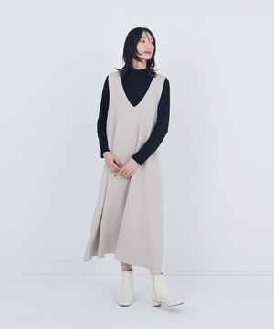 【ADIEU TRISTESSE】コットンミラノリブニットワンピース 詳細画像 グレイッシュベージュ 1
