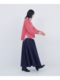 【ADIEU TRISTESSE】ロールカラーパフスリーブニット 詳細画像 グリーン系その他 1