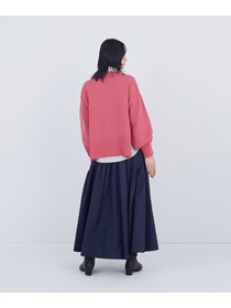 【ADIEU TRISTESSE】ロールカラーパフスリーブニット 詳細画像 グリーン系その他 2