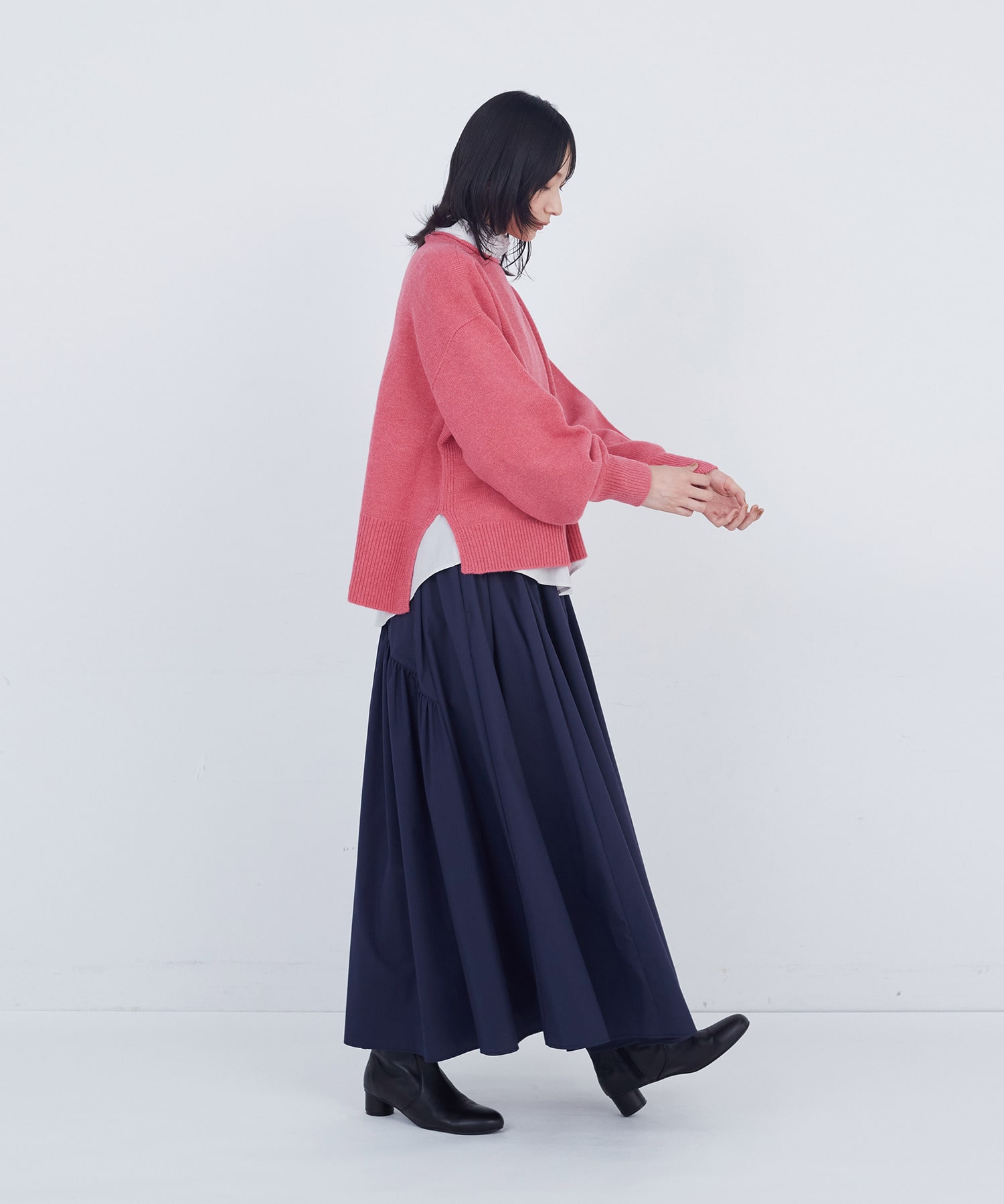 【ADIEU TRISTESSE】ロールカラーパフスリーブニット 詳細画像 グリーン系その他 1