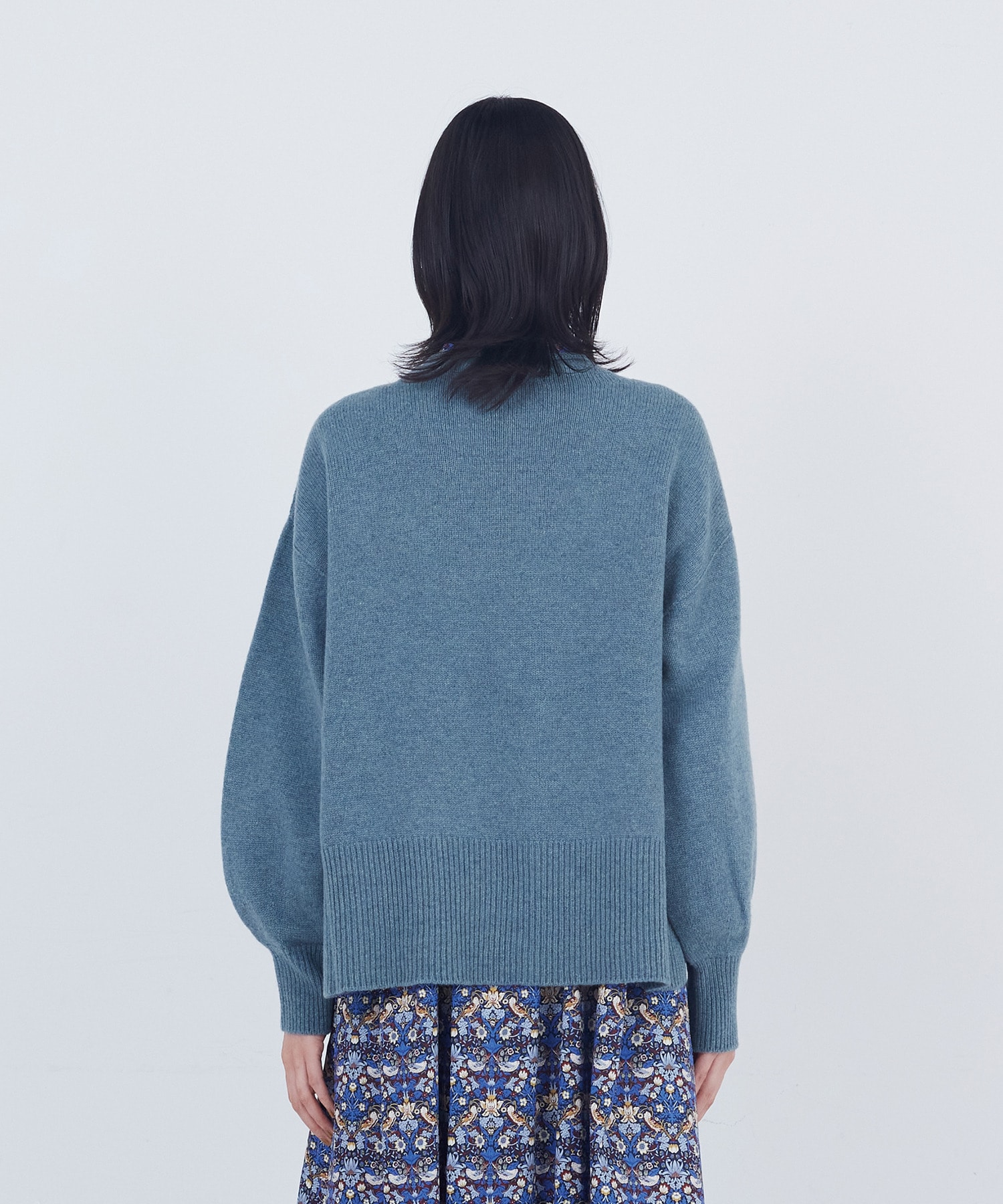 【ADIEU TRISTESSE】ロールカラーパフスリーブニット 詳細画像 グリーン系その他 11