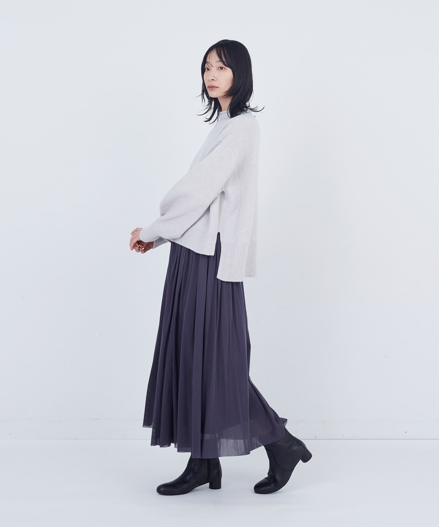 【ADIEU TRISTESSE】ロールカラーパフスリーブニット 詳細画像 グリーン系その他 13