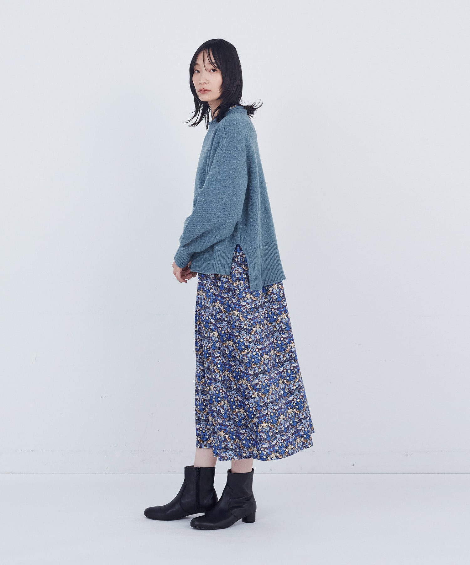 【ADIEU TRISTESSE】ロールカラーパフスリーブニット 詳細画像 グリーン系その他 7