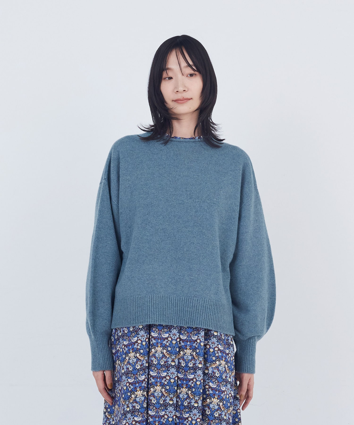 【ADIEU TRISTESSE】ロールカラーパフスリーブニット 詳細画像 グリーン系その他 9