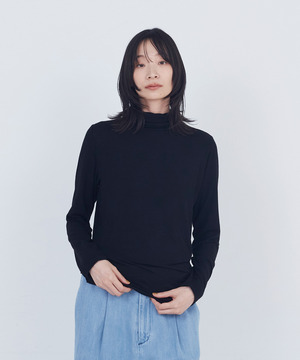 【ADIEU TRISTESSE】ガーゼベア天竺タートルネックカットソープルオーバー 詳細画像 ブラック 1