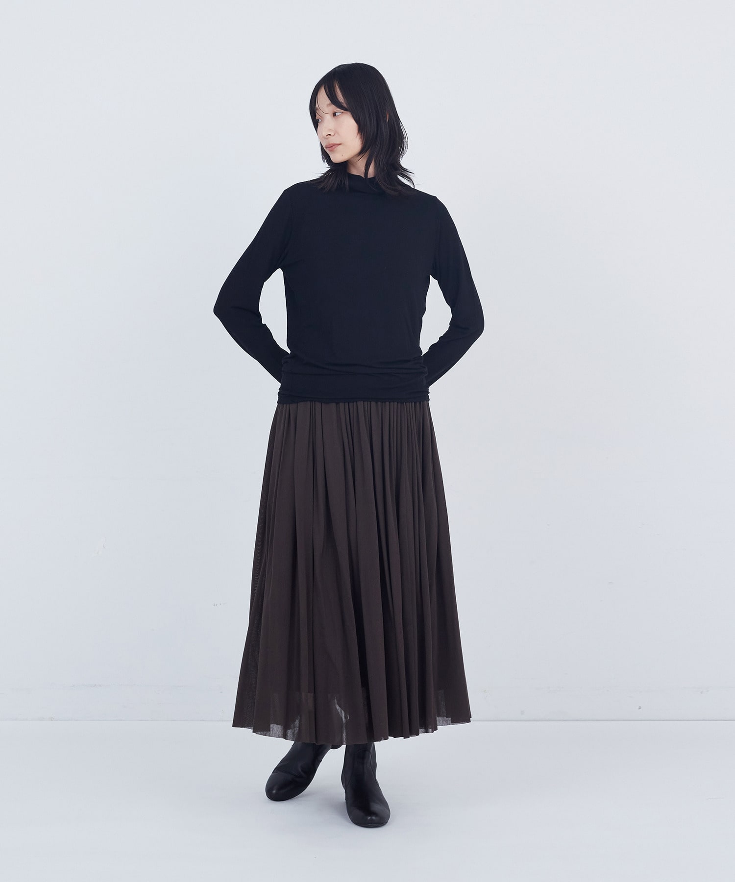 【ADIEU TRISTESSE】ガーゼベア天竺タートルネックカットソープルオーバー 詳細画像 ブラック 10