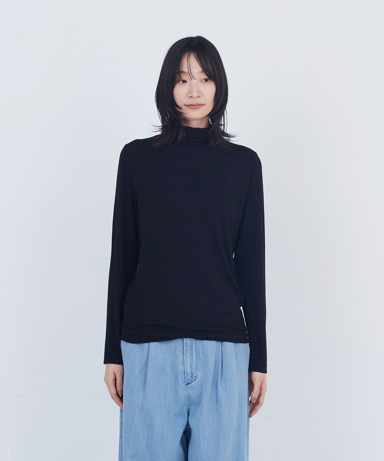 【ADIEU TRISTESSE】ガーゼベア天竺タートルネックカットソープルオーバー 詳細画像 ブラック 12