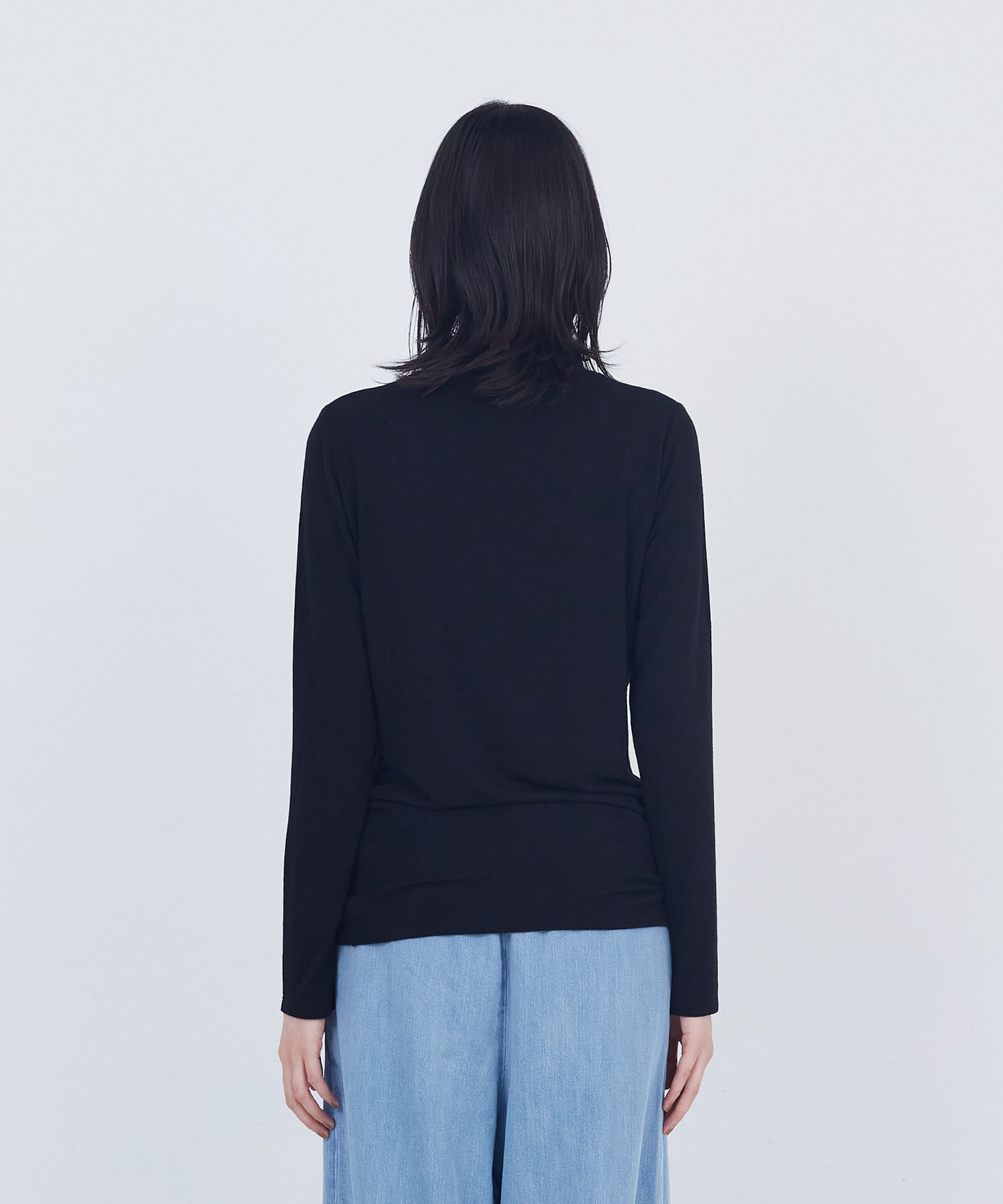 【ADIEU TRISTESSE】ガーゼベア天竺タートルネックカットソープルオーバー 詳細画像 ブラック 14