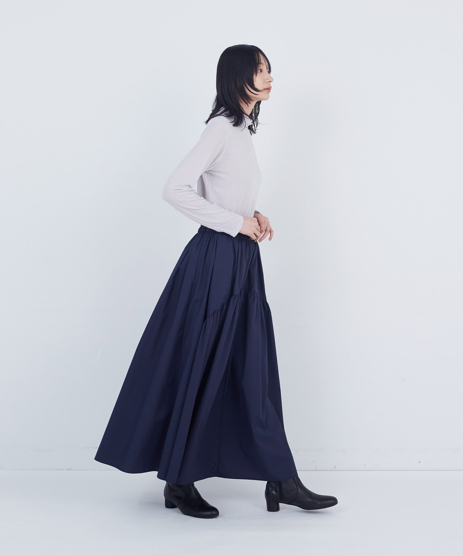 【ADIEU TRISTESSE】ガーゼベア天竺タートルネックカットソープルオーバー 詳細画像 ブラック 2