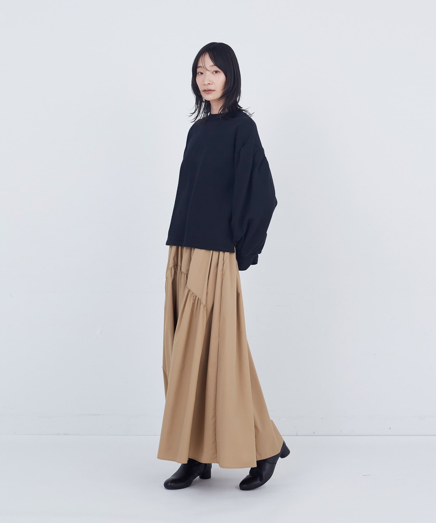 【ADIEU TRISTESSE】ボリュームスリーブカットソープルオーバー 詳細画像 ブラック 8