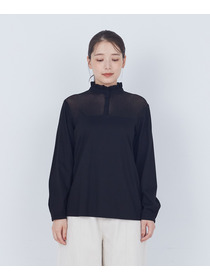 【ADIEU TRISTESSE】綿チュール×カットソーブラウス 詳細画像 ブラック 12