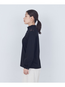 【ADIEU TRISTESSE】綿チュール×カットソーブラウス 詳細画像 ブラック 13