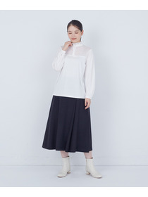 【ADIEU TRISTESSE】綿チュール×カットソーブラウス 詳細画像 ブラック 15