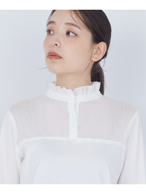 【ADIEU TRISTESSE】綿チュール×カットソーブラウス 詳細画像 ブラック 22