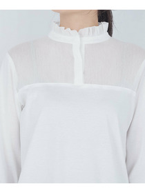 【ADIEU TRISTESSE】綿チュール×カットソーブラウス 詳細画像 ブラック 24