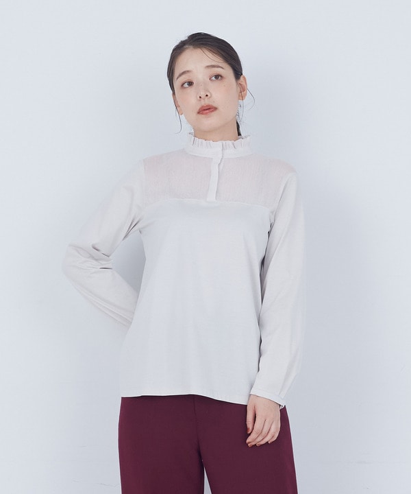 【ADIEU TRISTESSE】綿チュール×カットソーブラウス