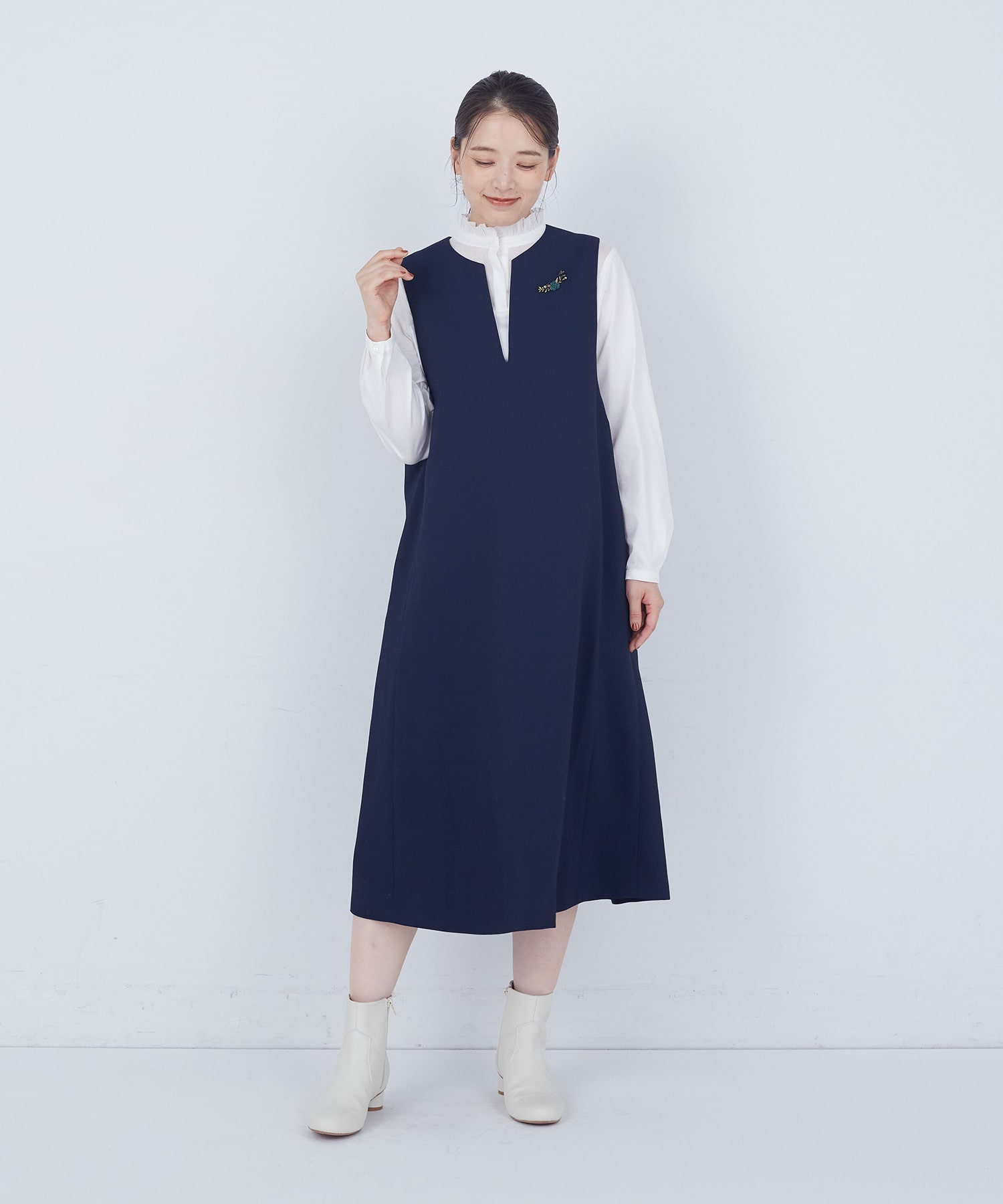 【ADIEU TRISTESSE】綿チュール×カットソーブラウス 詳細画像 ブラック 18