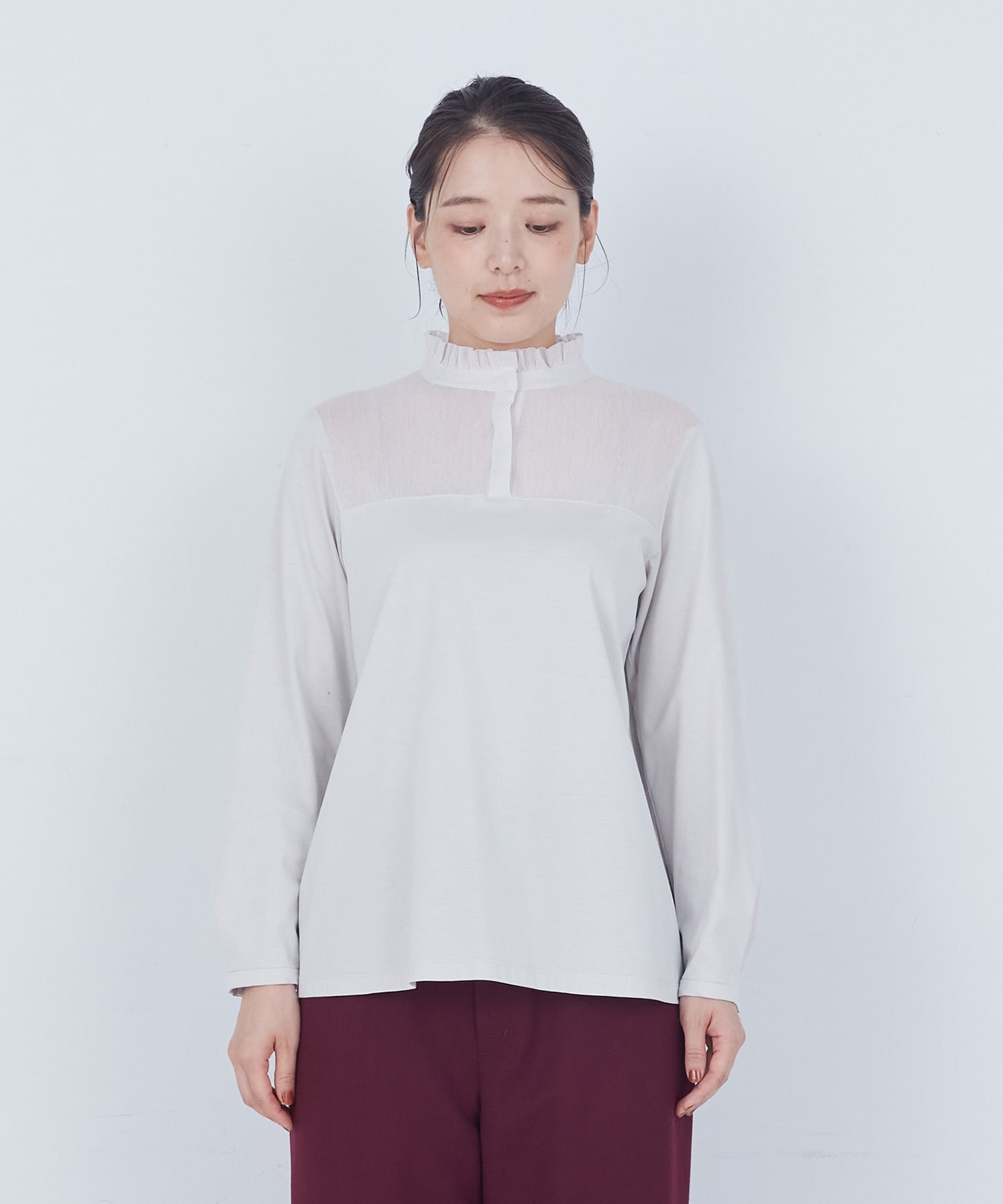 【ADIEU TRISTESSE】綿チュール×カットソーブラウス 詳細画像 ブラック 5