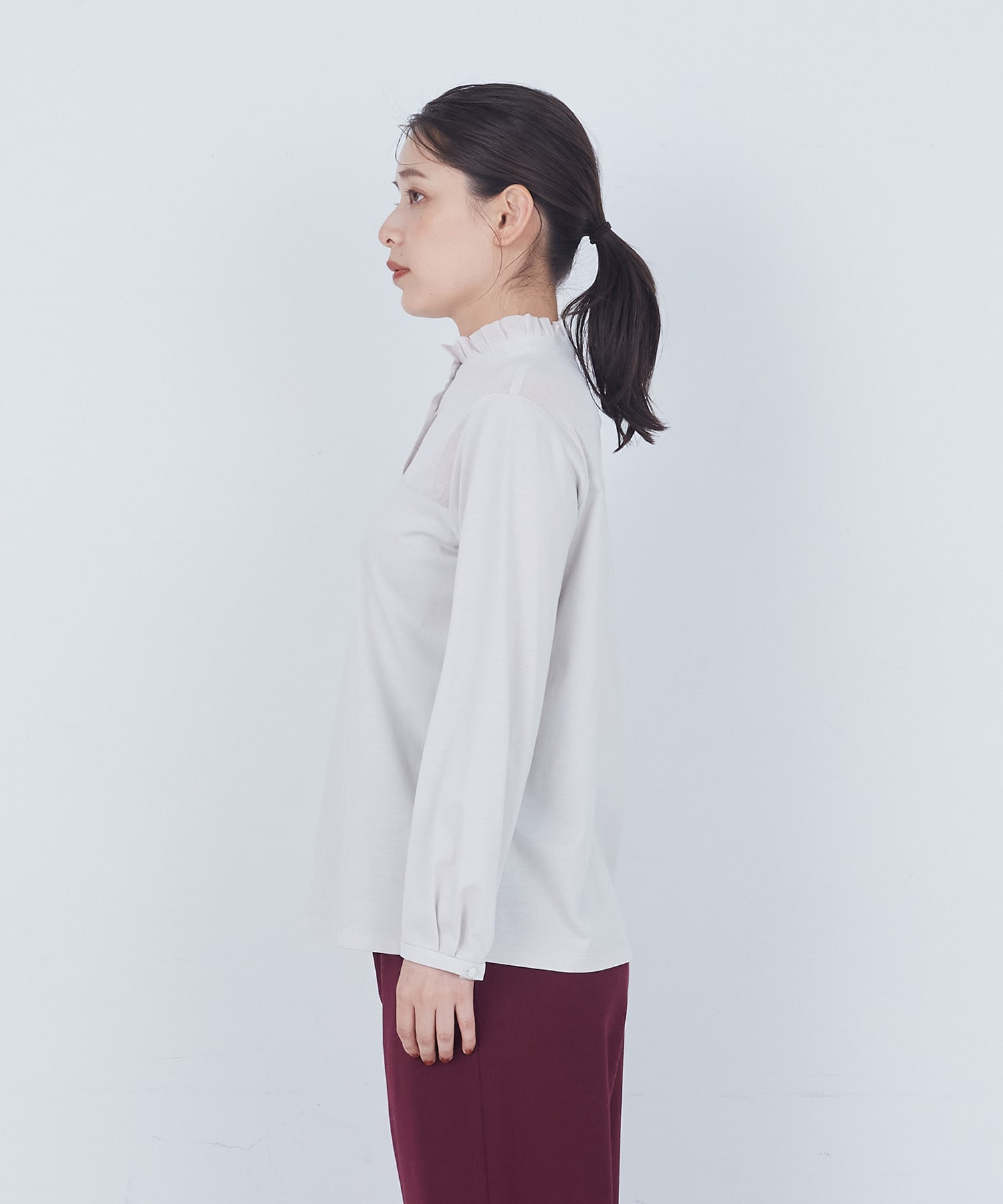 【ADIEU TRISTESSE】綿チュール×カットソーブラウス 詳細画像 ブラック 6