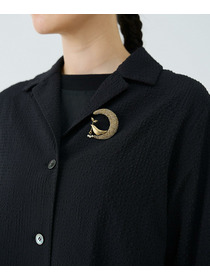 【ADIEU TRISTESSE】【クリスマスマルシェ】月とトリブローチ 詳細画像 ベージュ 1